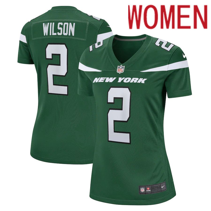 Women New York Jets #2 Zach Wilson Nike Green Alternate 2021 Draft First Round Pick Game NFL Jersey->women nfl jersey->Women Jersey